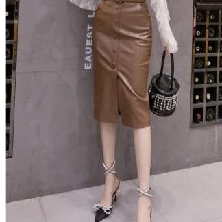 Brown Leather Skirts