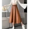 High Waist Solid Elegant A-Line Skirt - Image 6