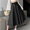 High Waist Solid Elegant A-Line Skirt