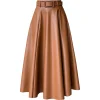 High Waist Solid Elegant A-Line Skirt - Image 5