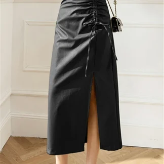 Leather Lace-Up Skirts