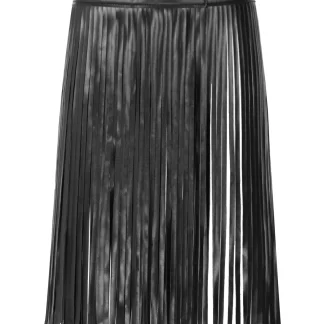 Button Decor Long Tassel Skirt