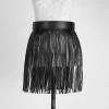 Faux Leather Skirt with Tassels - Image 4