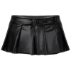 Button Pleated Mini Skirt